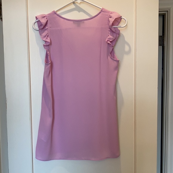 J Crew 4 Tall ruffled v-neck shell lavender - Picture 4 of 4